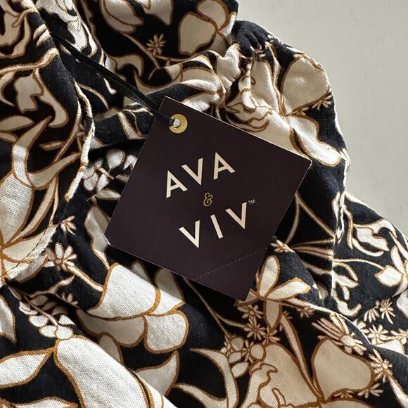 AVA & VIV | Womens Plus Size Ruffle Maxi Empire Waist Dress NEW Size 3X Cottage - Picture 10 of 11